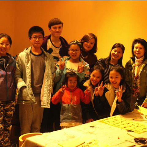 Calum-with-his-homestay-family