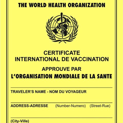 Certificate of vaccination OMS