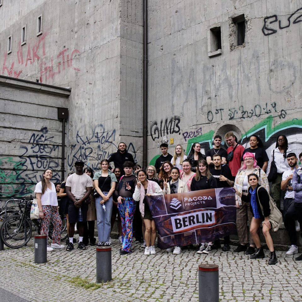 students on study tour gather in berlin